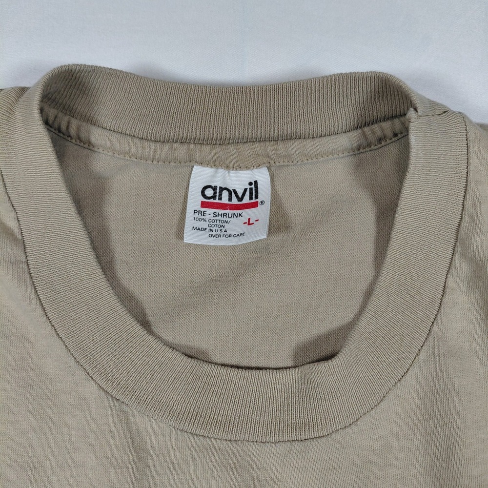 Vintage Anvil Single Stitch Carmel Resort T Shirt Mens Large Tan Cotton‎ Logo - Picture 3 of 9